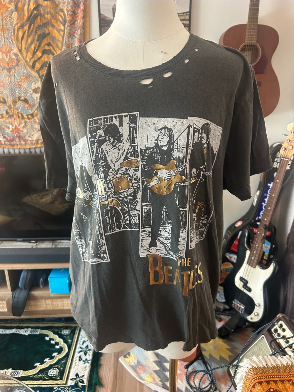 NWT Junk Food Clothing x Free People The Beatles Get Back Distressed Tee